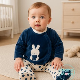 بجامه قطعتين مخمل رسمة ارنوب بنطلون منقط