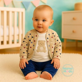 بجامه 3قطع رسمة دبدوب فرو حكيت منقط