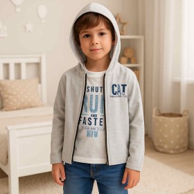 توينز ولادي قطعتين بلوزة وجكيت بطاقية