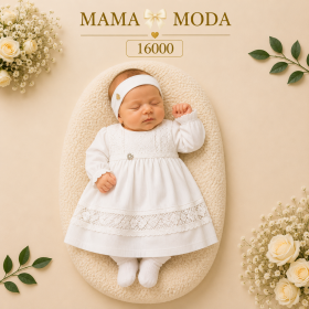 فستان بيبي 0-3 مع ربطة شعر 16000