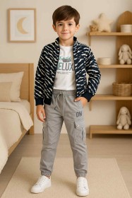 طقم ولادي خريفي 3 قطع delux