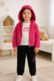 طقم بناتي 3 قطع جكيت وبلوزة وبنطلون خريفي